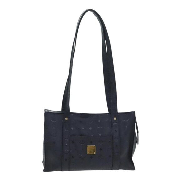 MCM Vicetos Logogram Tote Bag PVC Black Auth 88208 - Picture 1 of 16